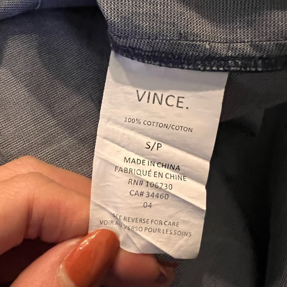 Vince Denim Blue Bib-front Half-button up Tunic - Picture 4 of 5